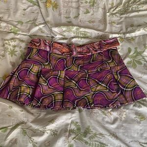 The ragged priest mini belted pleated skirt